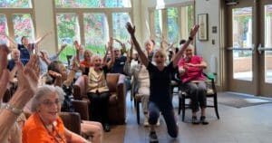 Senior fitness class
